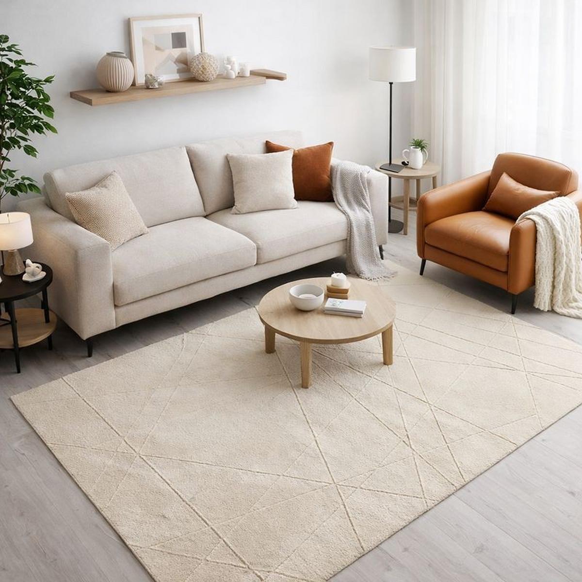 HOCHFLORTEPPICHE Waschbarer ULTRASOFT Beige 120 x 180 cm - Beige, Textil (120/180cm) - STORESDECO