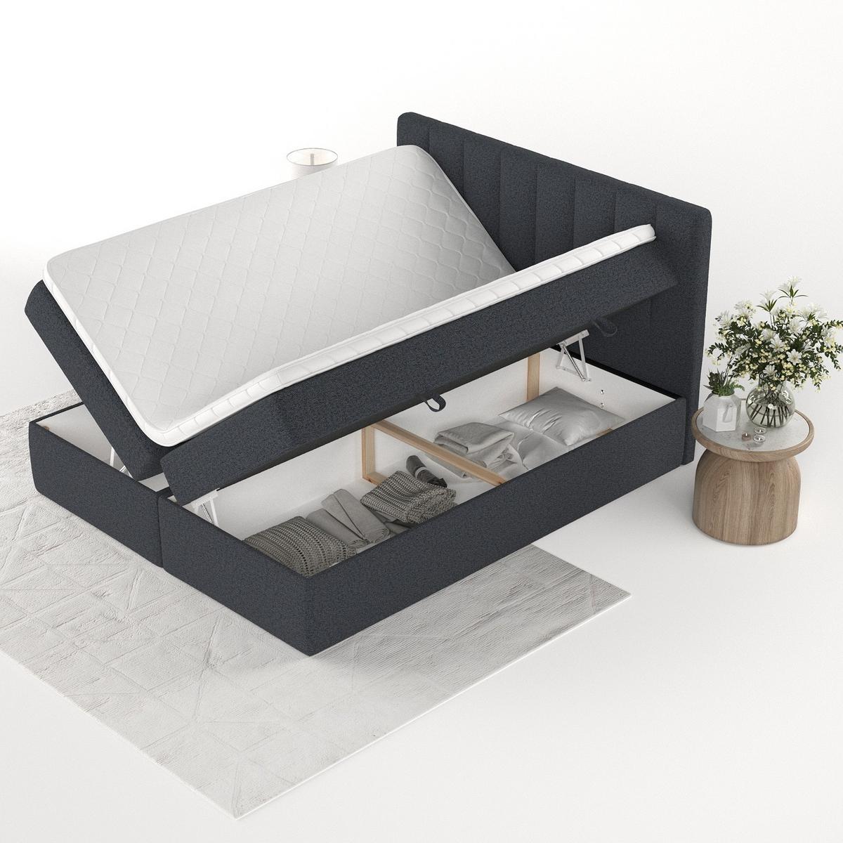 BOXBETT Bari 140/200 cm Anthrazit im Riva Stoff - Anthrazit, Holz/Holzwerkstoff (140/200cm) - AltaBeds