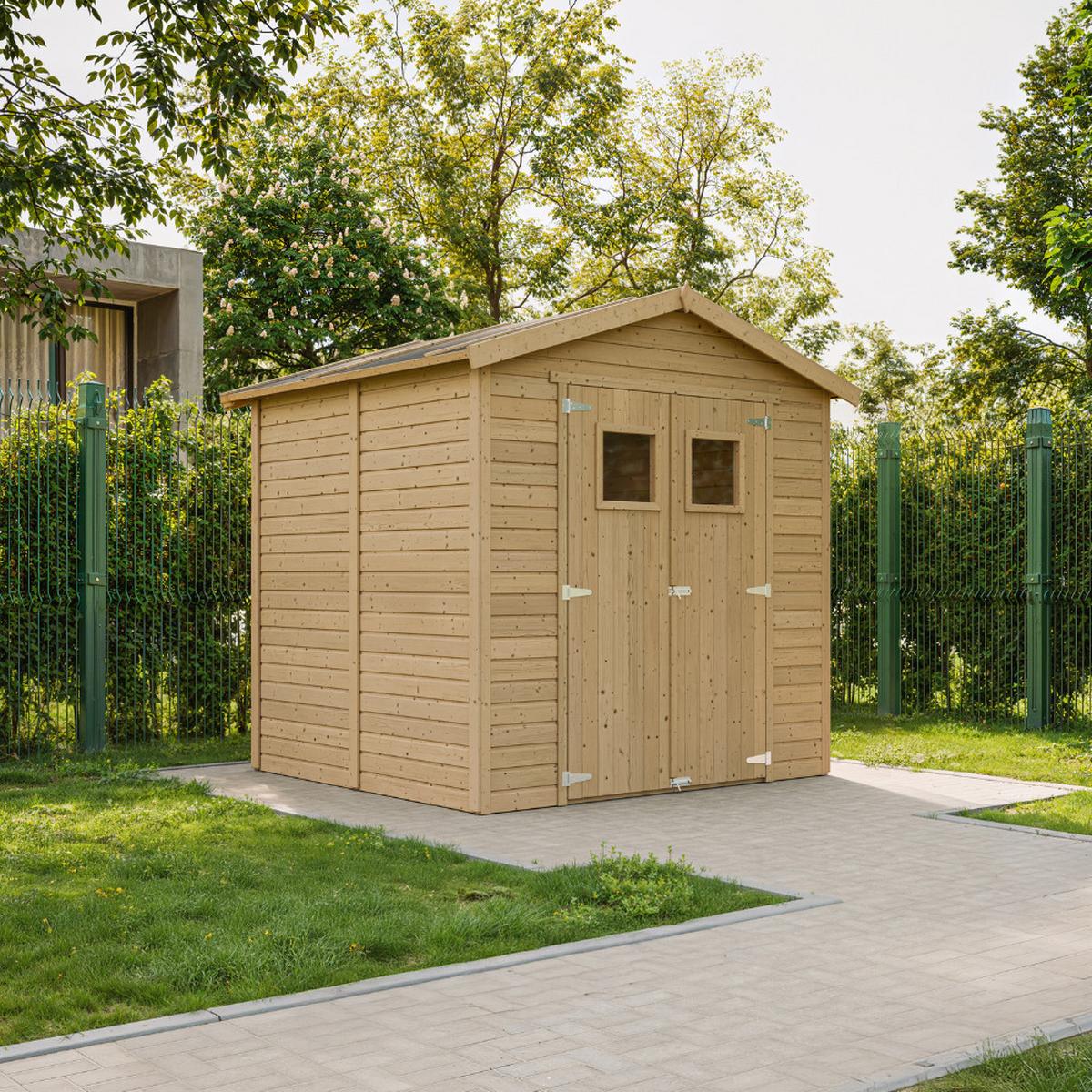 HOLZ GARTENSCHUPPEN - H228x222x233 cm/4,2 m² - M351 - Beige, Holz (233/228/199cm) - Timbela