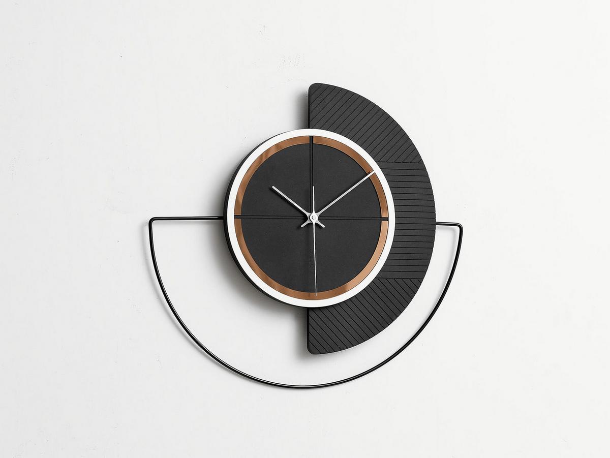 WANDUHR Design Schwarz 54,5/50 cm - Schwarz, Holzwerkstoff/Metall (1.8/50/1cm) - ONZENO
