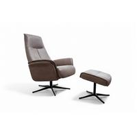 RELAXSESSEL JOSIANE Anthrazit Lederfaserstoff Relaxfunktion - Anthrazit/Schwarz, Leder/Metall (78/107/87cm) - KAWOLA
