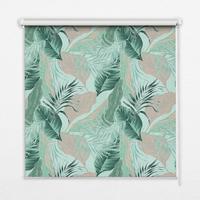 VERDUNKELUNGSROLLO 70x140 cm Tropische Blätter - Blau, Textil (70/140cm) - TULUP