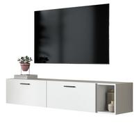 TV-LOWBOARD weiß 176 cm, TV Unterteil hängend / stehend - Schwarz/Weiß, Holzwerkstoff/Kunststoff (176/32/34cm) - Inn.Furn