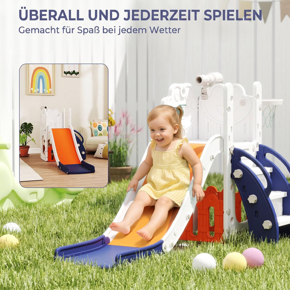 KINDERRUTSCHE HDPE Orange - Orange, Kunststoff (70/86/178cm) - AIYAPLAY