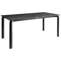 GARTENTISCH 180/90 cm Stein Schwarzer Marmor Feletto - Schwarz, Stein (180/90/76cm) - Beliani