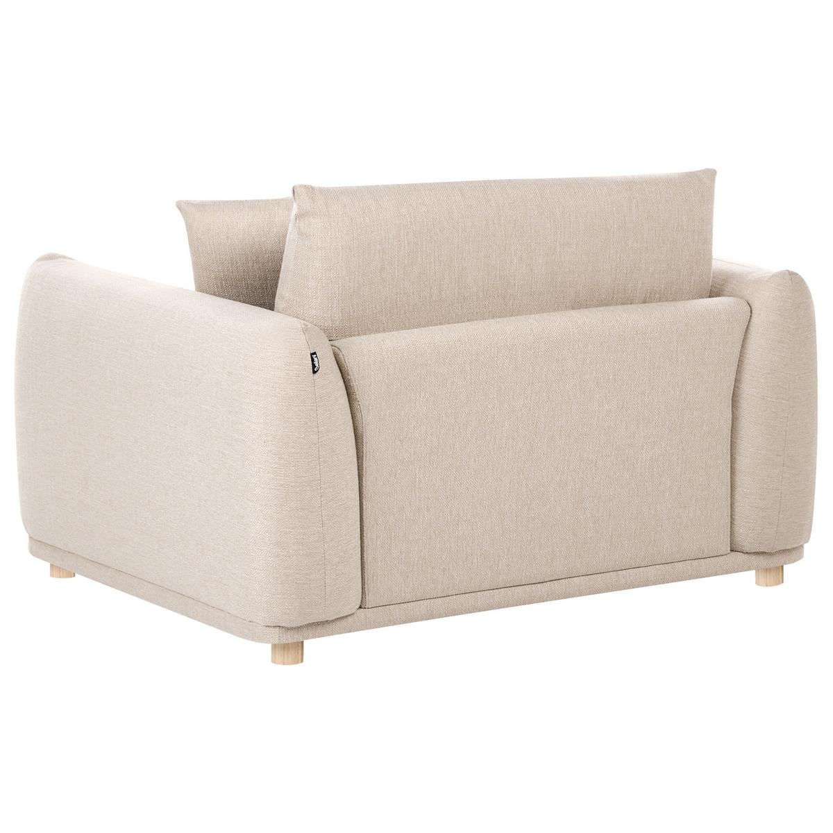SESSEL Stoff Beige Jubek - Beige, Textil (120/81/104cm) - Beliani