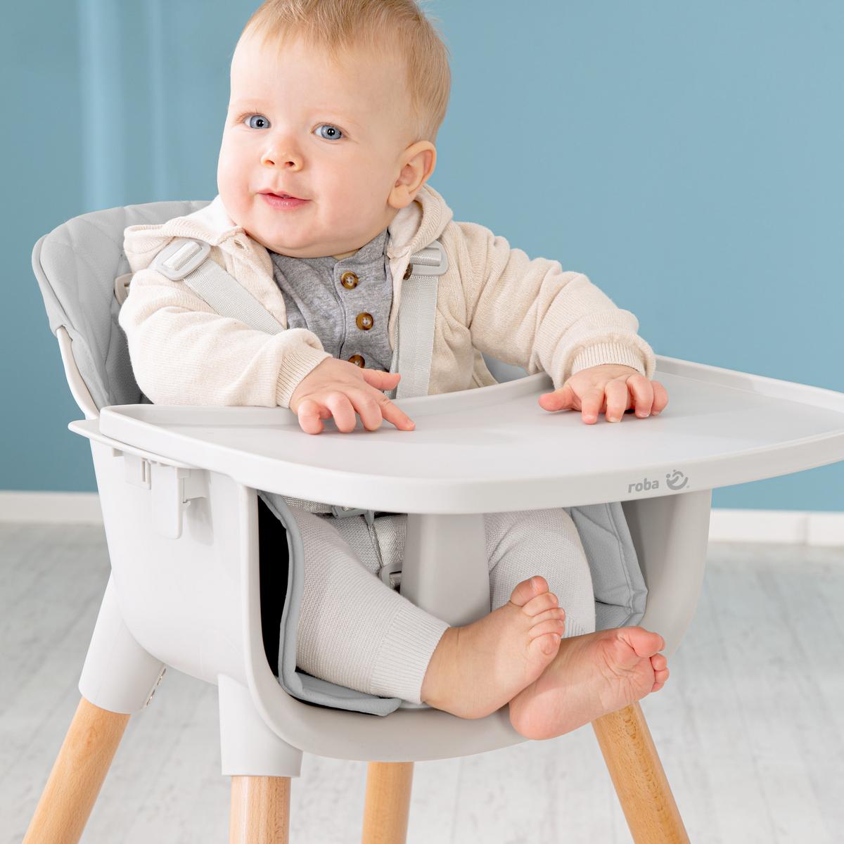 KINDERHOCHSTUHL Style Up Wood Grau - Grau, Holzwerkstoff/Textil (57/83.5/57cm) - Roba