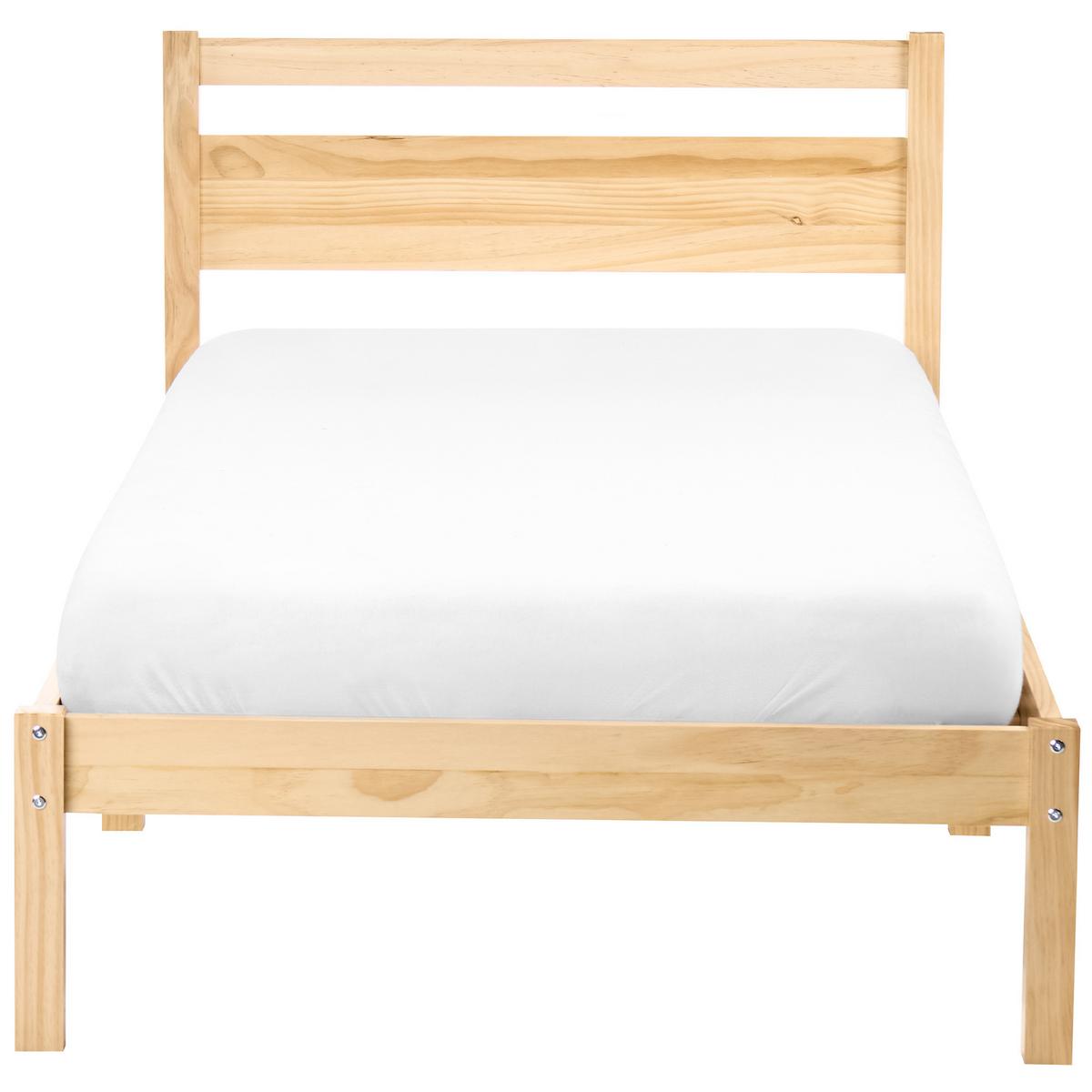 BETT mit Lattenrost 90/200 Kiefernholz Hellbraun Echallon - Hellbraun/Braun, Holz (90/200cm) - Beliani