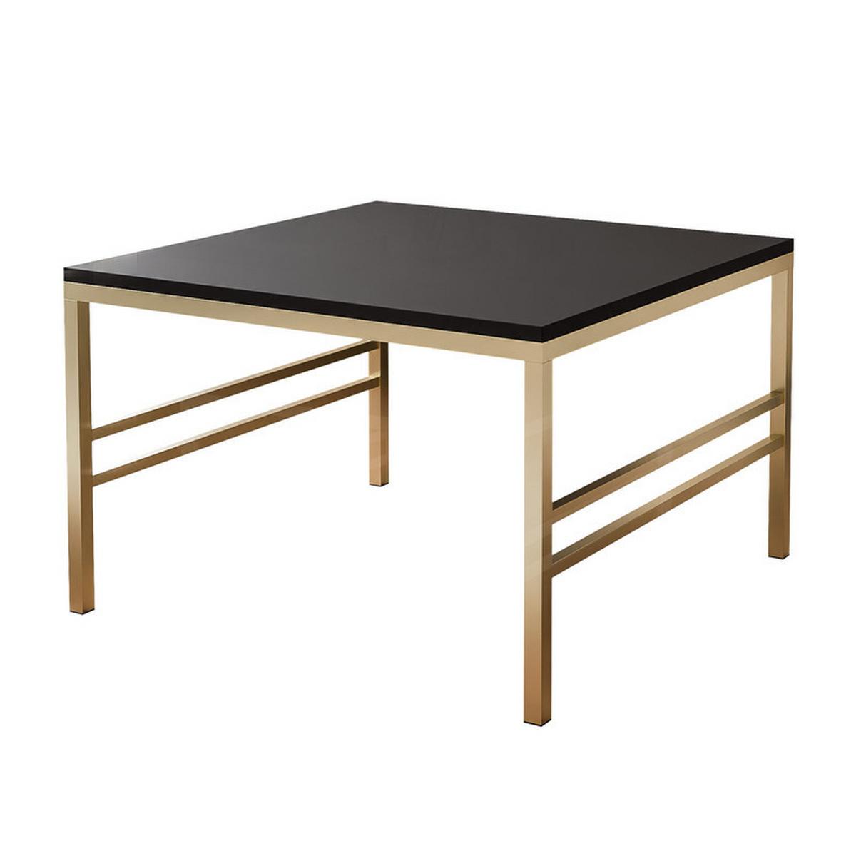 COUCHTISCH FORMA 60/60 cm Quadrat, Gold / Schwarz matt - Goldfarben/Schwarz, Metall (60/60/40cm) - Idohome