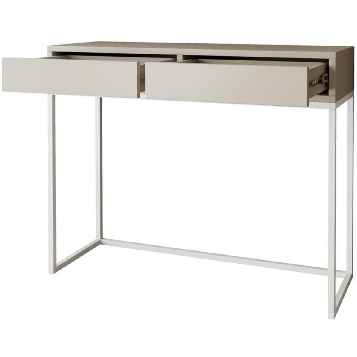 KONSOLENTISCH Lango 100/85/35 kaschmir mit weißen Matellbeinen - Kaschmir/Weiß, Holzwerkstoff/Metall (35/100/85cm) - Beautysofa