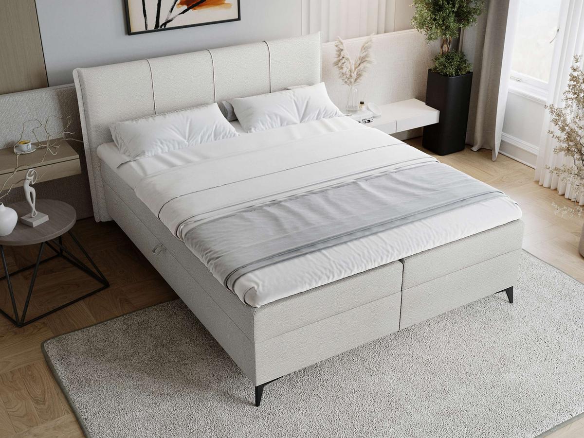 BOXBETT Eco Bis - H3 - Hellgrau/Schwarz, Holz/Holzwerkstoff (160/200cm) - MIRJAN24