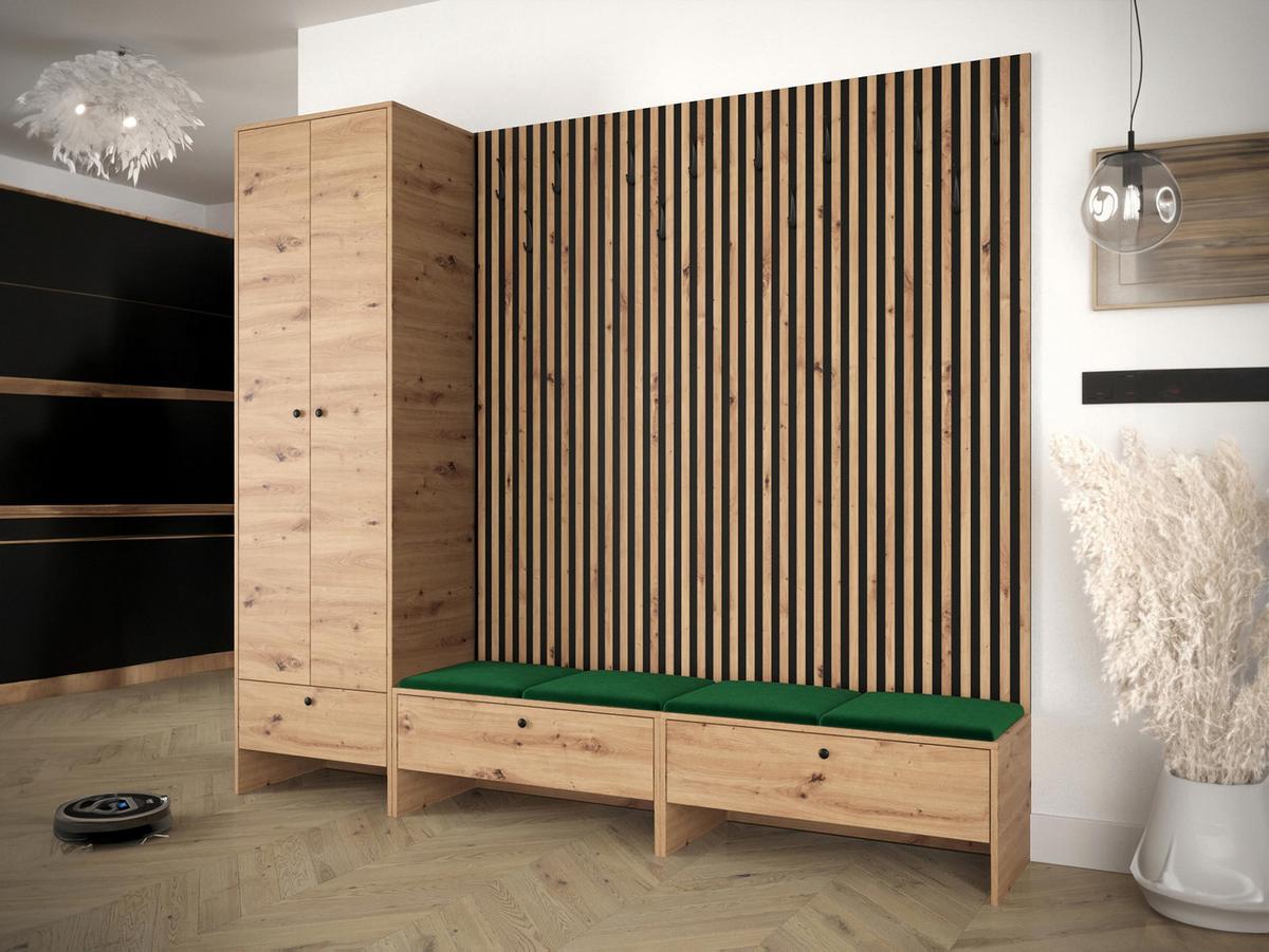 GARDEROBE Balma VI - Grün, Holzwerkstoff (230/206/44cm) - MIRJAN24