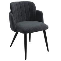 ARMLEHNENSTUHL Velto im Bouclestoff mit Metallbeinen, Anthrazit - Anthrazit/Schwarz, Metall (55/77/51cm) - Beautysofa