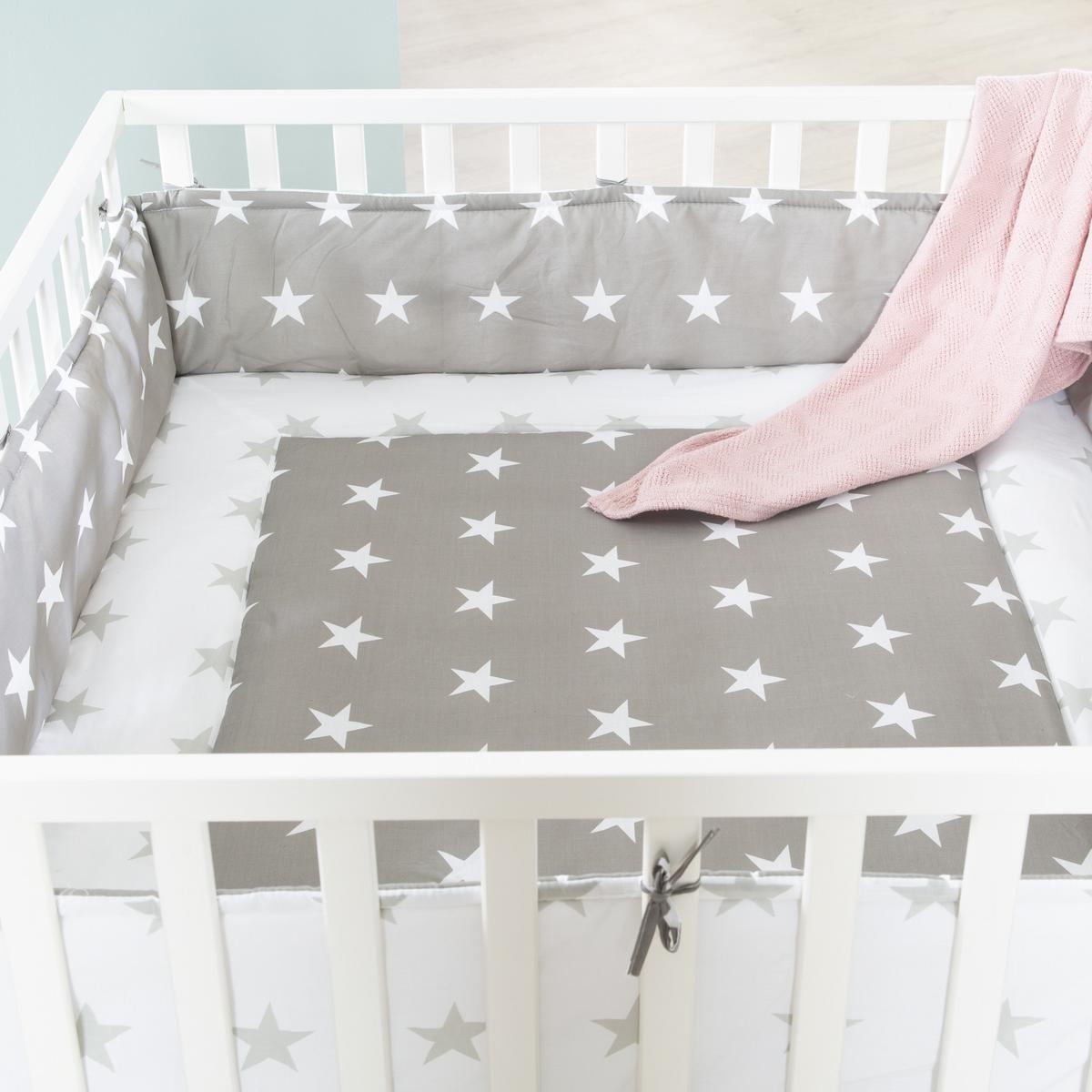 LAUFGITTER 100x100 Little Stars - Weiß, Holzwerkstoff (94.5/72/94.5cm) - Roba