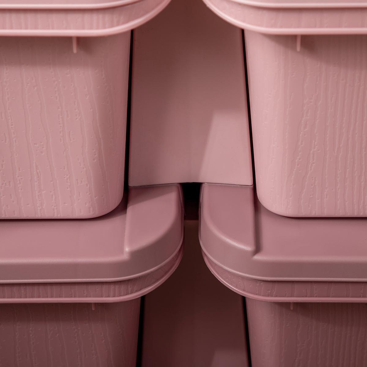 SCHUBLADENSCHRANK, Kunststoff, Rosa/Violett, 75L x 37B x 56,5H cm - Rosa, Kunststoff (37/56.5/75cm) - HOMCOM