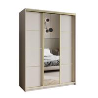 SCHWEBETÜRENSCHRANK VARO 150/205/60 cm 3-türig mit Spiegel Kaschmir - Kaschmir, Holzwerkstoff (150/205/60cm) - MASSENO