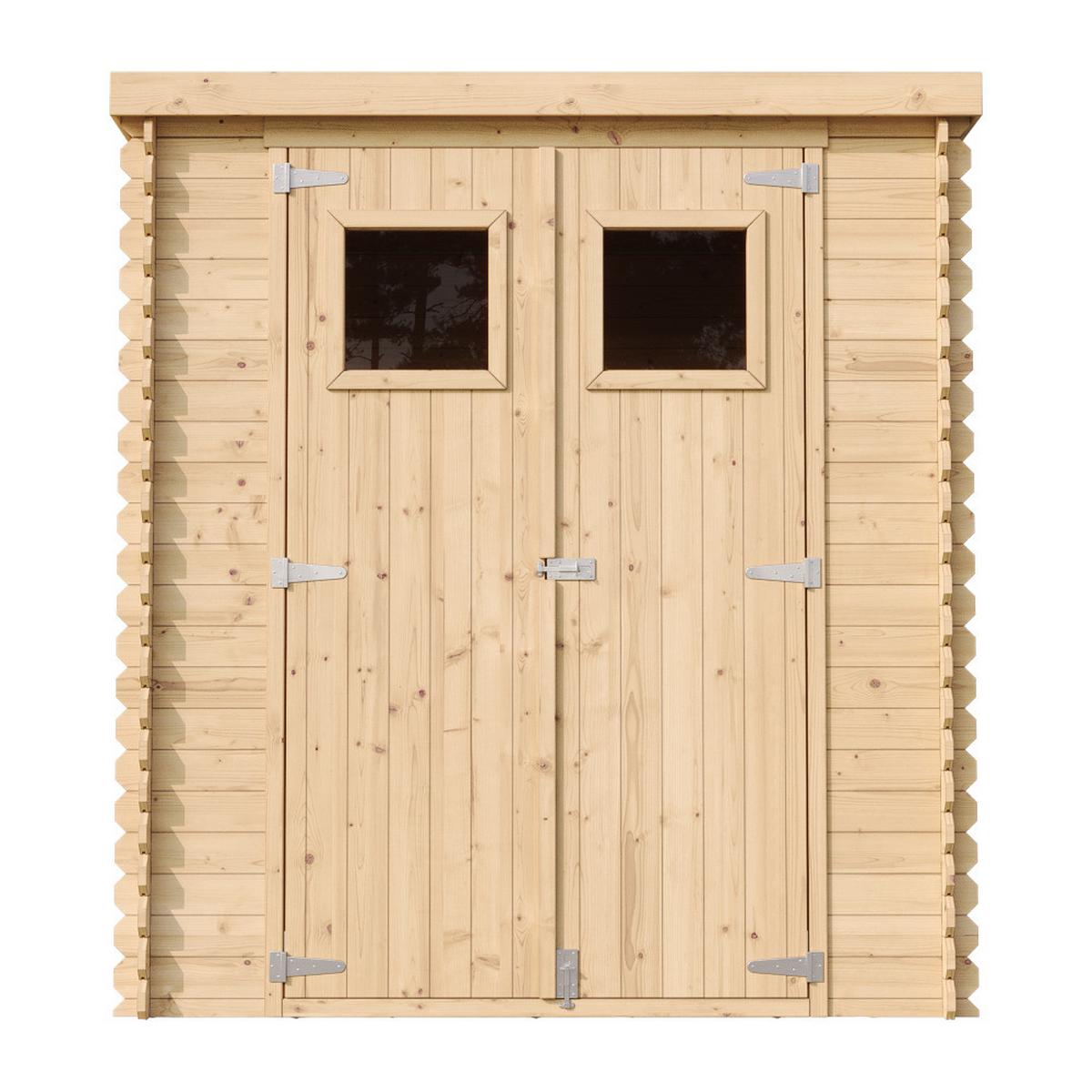 HOLZ-GARTENHAUS mit imprägniertem BodenB204xL204xH202 cm/ 3.53 m2 M309+M309G - Beige, Holz (204/206/204cm) - Timbela