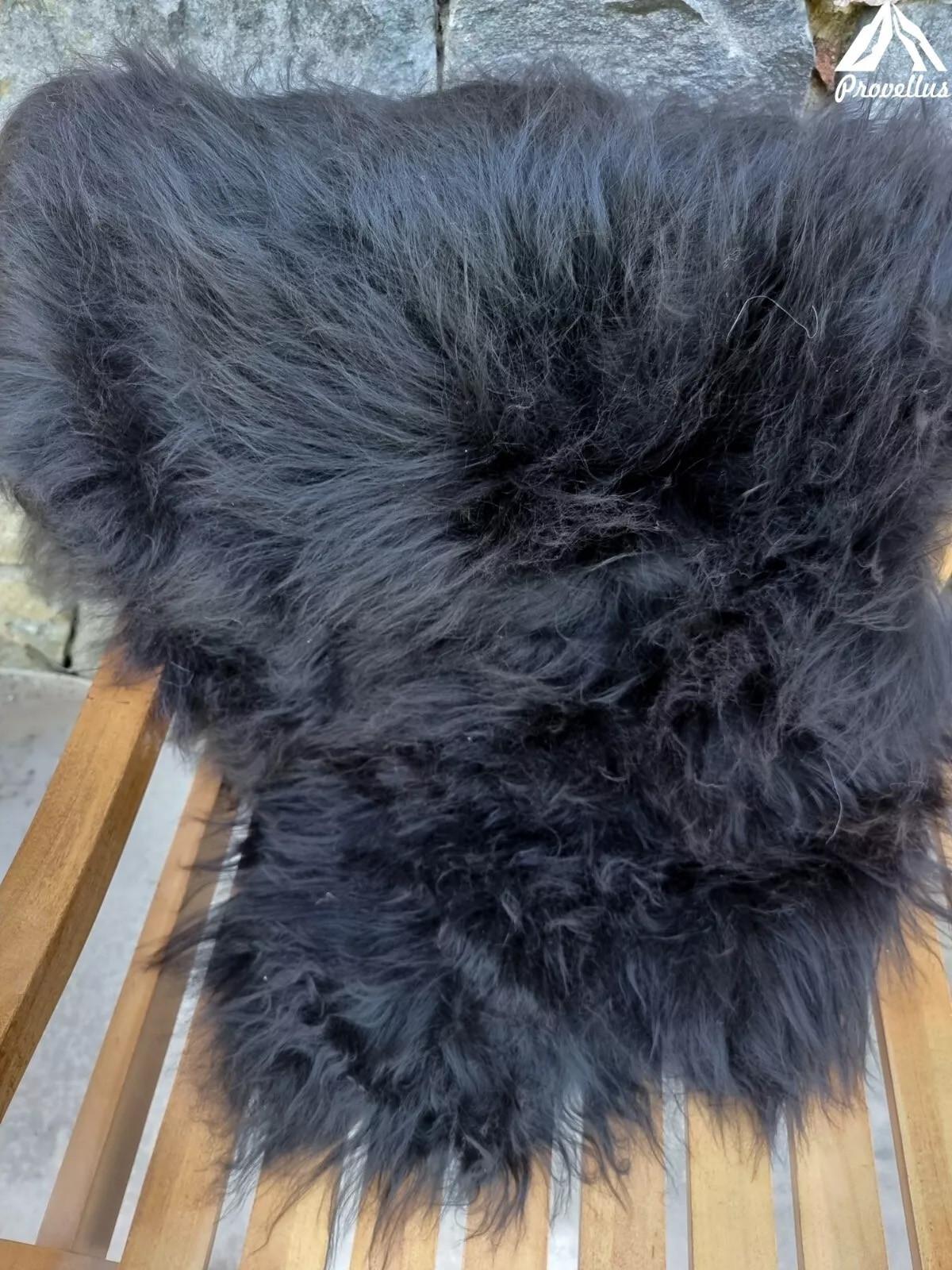 SCHAFFELL Langhaar skandinavisch weich chromfrei Natur Dunkel ca. 105 cm - Dunkelbraun, Fell (55/105cm) - Provellus