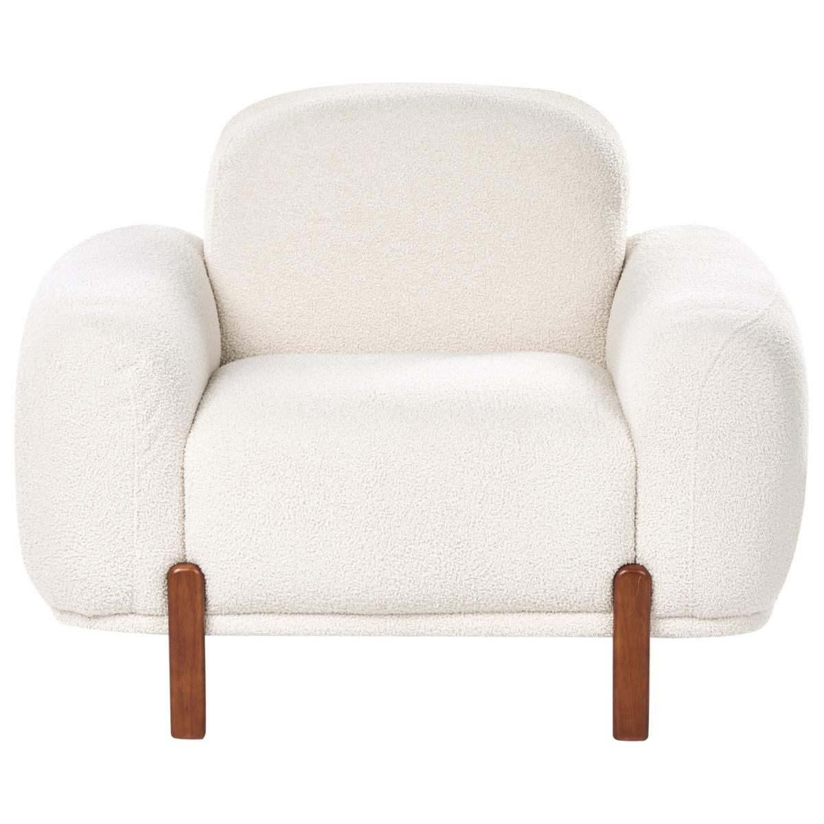 SESSEL Bouclé Weiß Odnes - Dunkelbraun, Textil (110/81/90cm) - Beliani