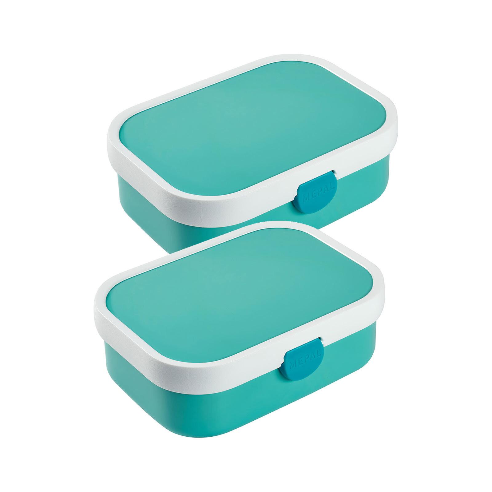 BROTDOSEN MIT EINSATZ Campus Türkis & Türkis 700 ml 2er Set - Türkis, Kunststoff (13.2/6.1/17.8cm) - Mepal