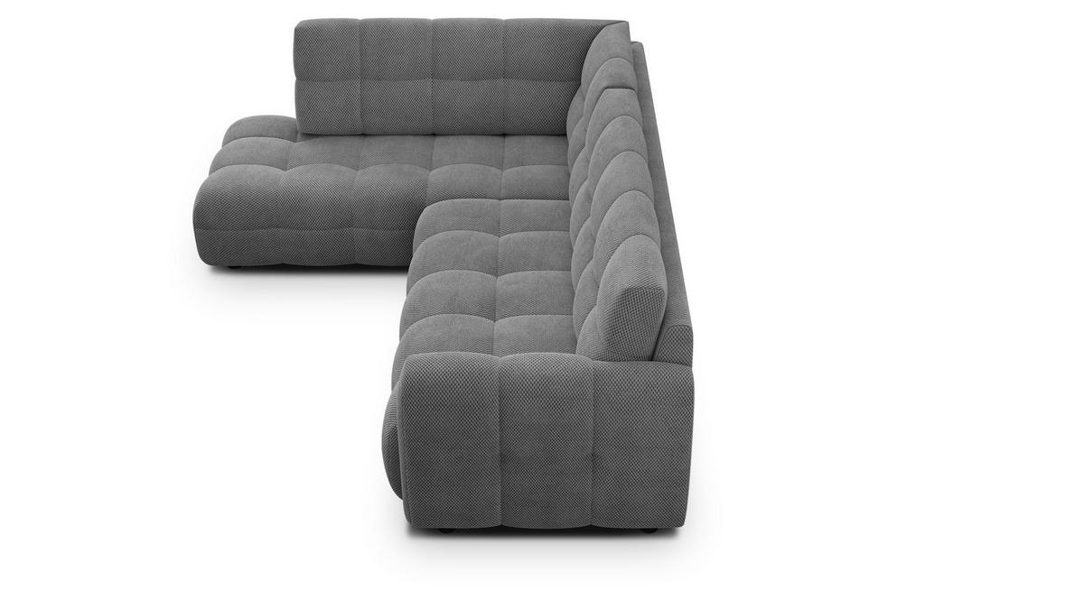ECKSOFA MELLOW 5-Sitzer, grau - Schwarz/Grau, Holz/Textil (283/191cm) - Wozimo