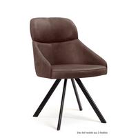 ESSZIMMERSTUHL (2er-Set) Denni 52x82x63 Schwarz/Braun - Schwarz/Braun, Kunststoff (63/82/52cm) - 58aufmkessel