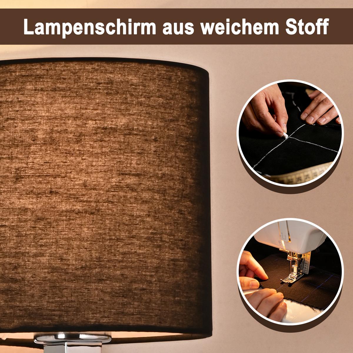 WANDLEUCHTE Jalen 19.5/19.5/15 cm - Schwarz, Textil/Metall (19.5/15/19.5cm) - ZMH