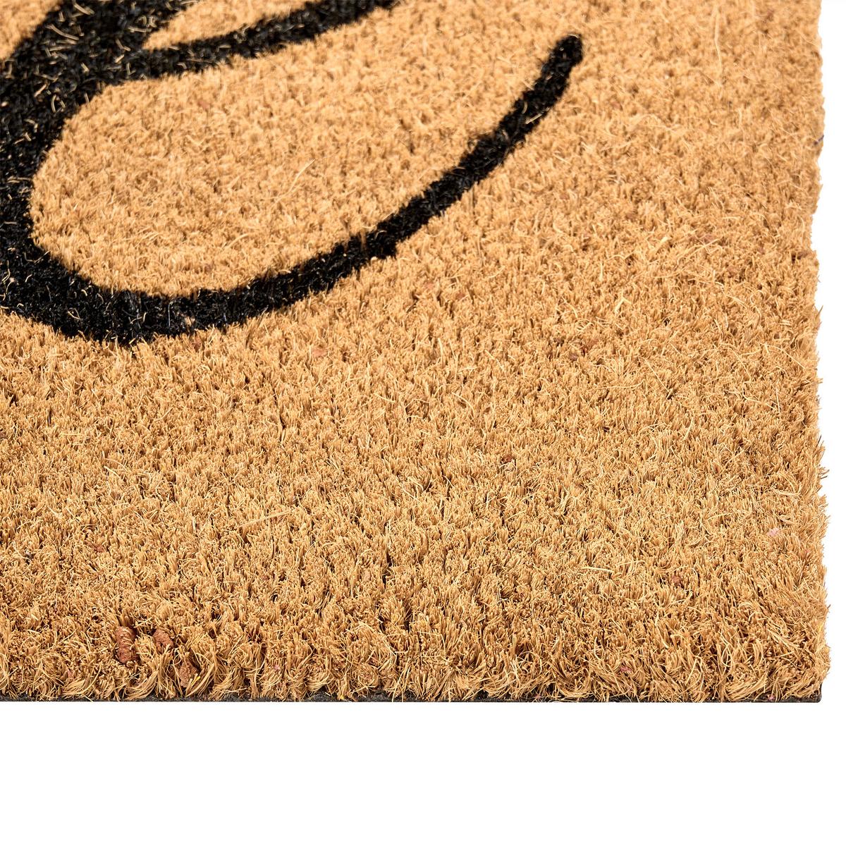 FUSSMATTE Naturfarben 60/90 cm Schriftzug Kokosfasern Balanan - Naturfarben, Textil (60/90cm) - Beliani