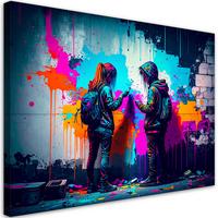 LEINWANDBILD Graffiti Street Art 120x80cm - Multicolor, Textil (120/80cm) - Feeby