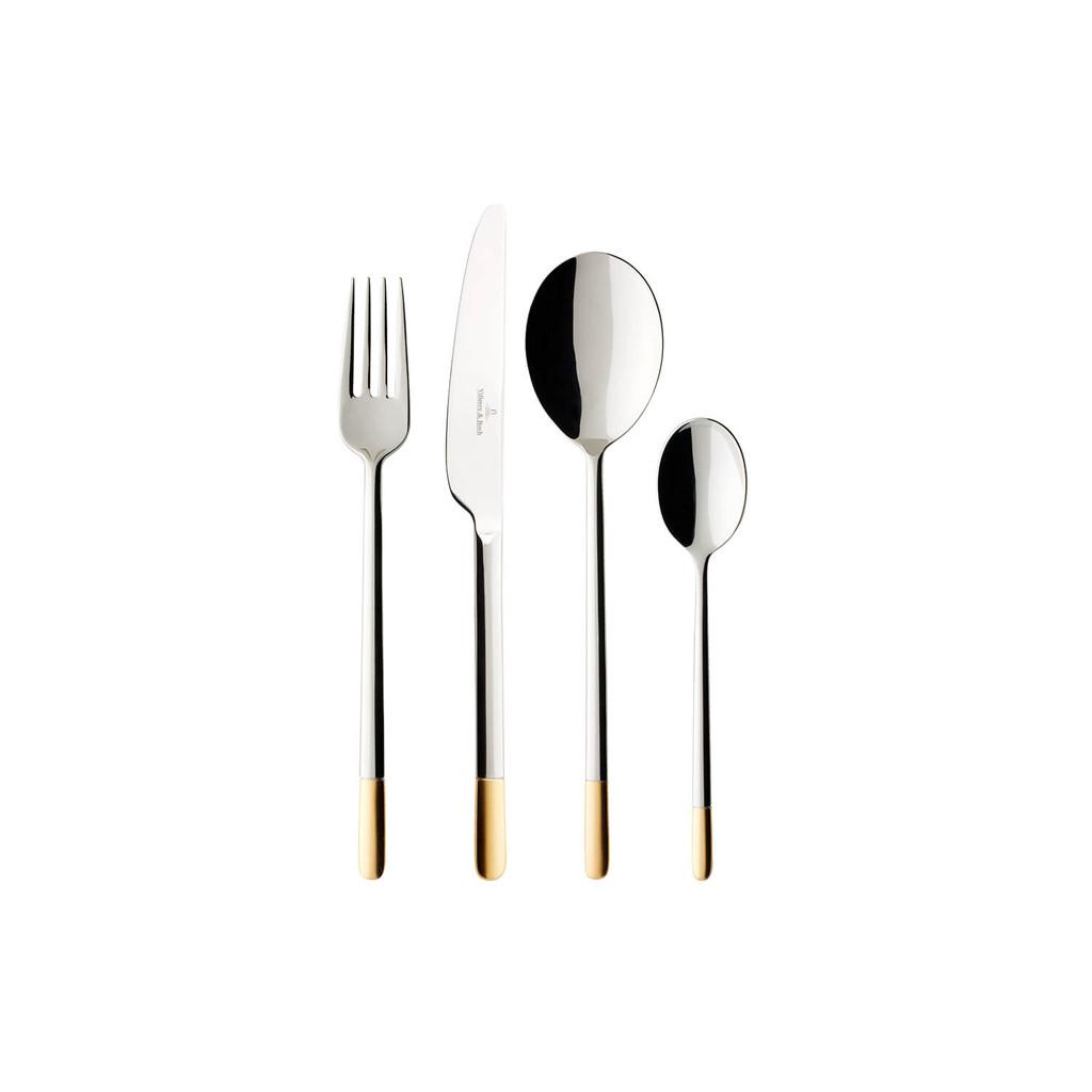 TAFELBESTECK Ella silber-gold 24-tlg. - Silberfarben/Goldfarben, Metall - Villeroy & Boch