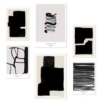 POSTER Set Mit 6 Japanische Tuschekunst Schwarzweiß A3 & A4 Rahmenlos - Klar, Papier (29/3cm) - Nacnic