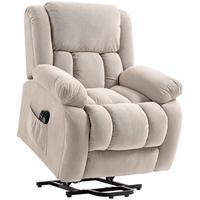 AUFSTEHSESSEL Samt Beige - Beige/Schwarz, Holz/Textil (104/100/93cm) - HOMCOM