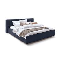 POLSTERBETT CARLO Blau Flachgewebe - Blau/Dunkelblau, Textil (160/200cm) - KAWOLA