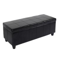 AUFBEWAHRUNGS-TRUHE Schwarz - Schwarz, Leder (112/45/45cm) - MCW