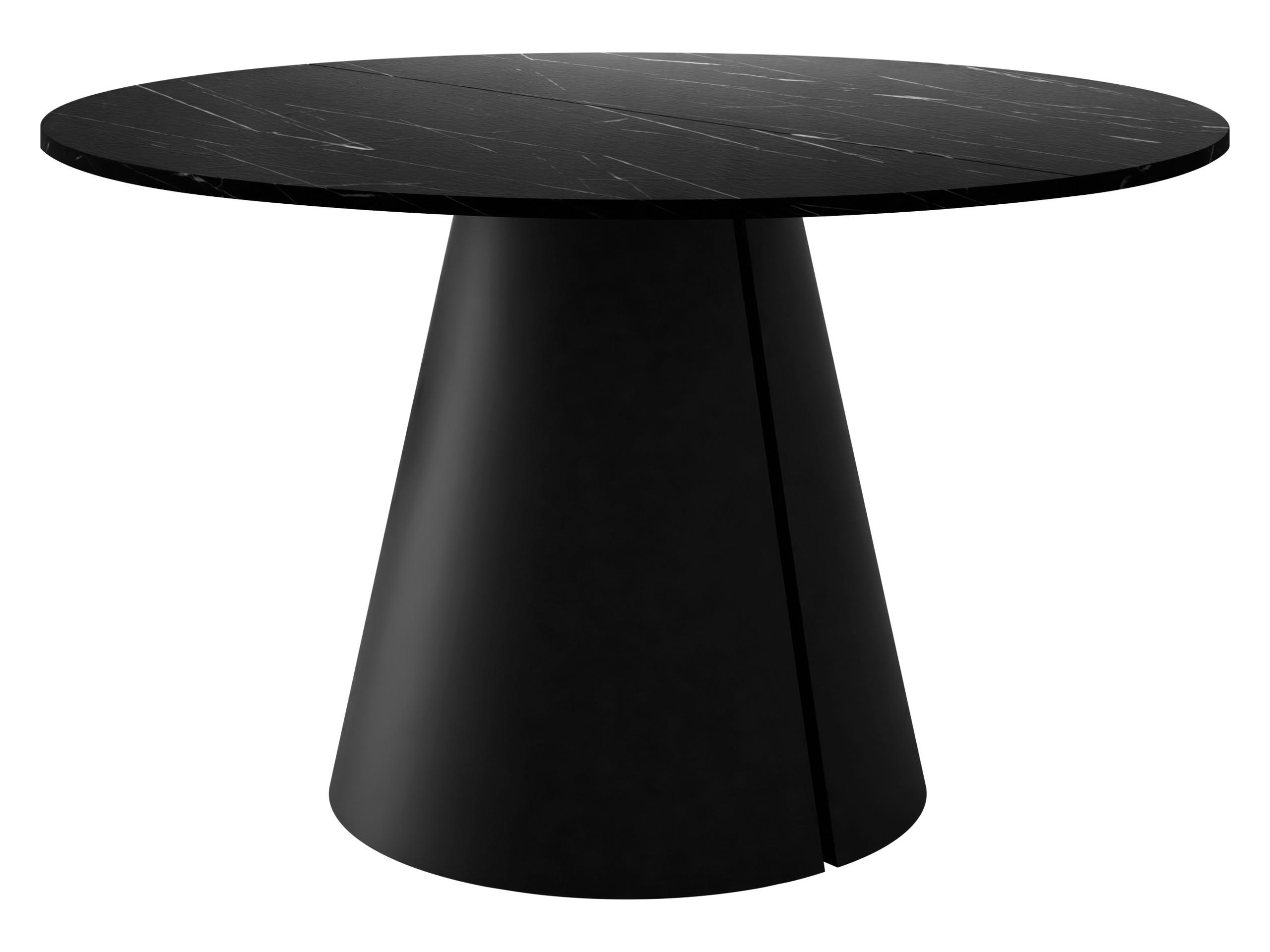 ESSTISCH Calma 120 - Schwarz, Holzwerkstoff/Metall (120/120/76cm) - MIRJAN24