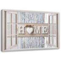 LEINWANDBILD Fensterblick Home Shabby Chic - Beige, Textil (120/80cm) - Feeby
