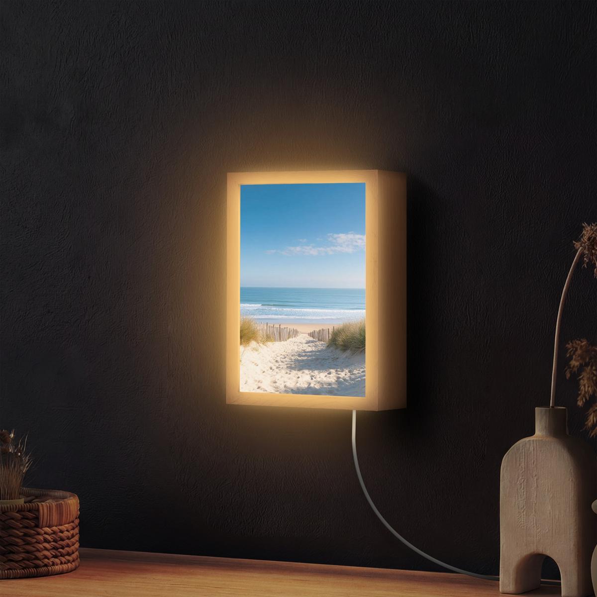 WANDLEUCHTE Strand - Meer - Düne - Sand - Sommer 20x30 cm - Sandfarben, Holzwerkstoff (20/30/8cm) - OnlyWow