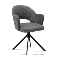 ARMLEHNSTUHL (2er-Set) Dunja 59x87x61 Schwarz/Grau - Schwarz/Grau, Kunststoff (61/87/59cm) - 58aufmkessel
