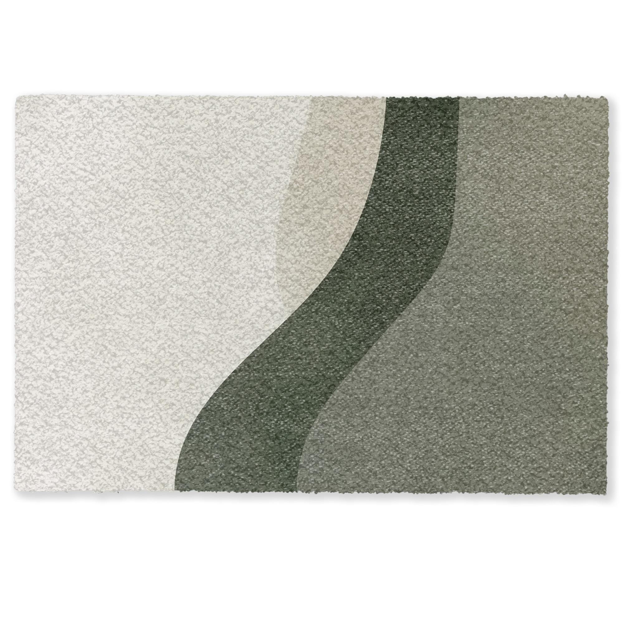 FUSSMATTE Japandi - Grün - Abstrakt - Modern Schmutzfänger 60x40 cm - Olivgrün, Kunststoff (60/0.4cm) - MuchoWow
