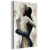 METALLBILD Abstrakt - Liebe - Schwarz und weiß - Modern 20x30 cm - Schwarz, Metall (20/30cm) - MuchoWow