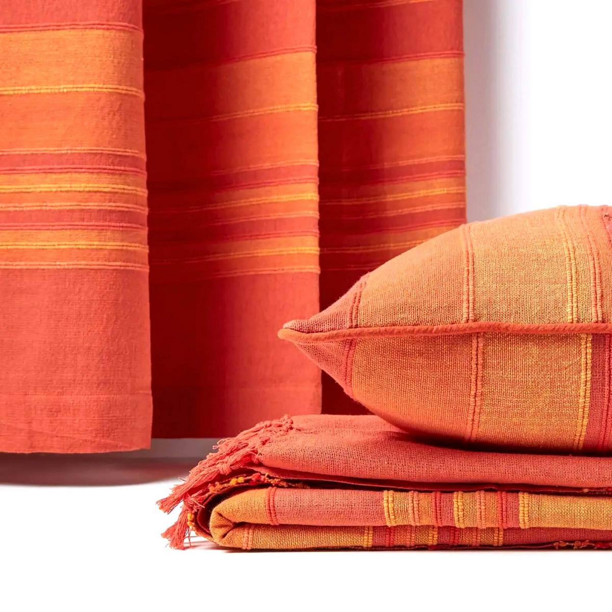 ÖSENVORHANG Morocco blickdicht 2er-Set, 167/182 cm - Terracotta, Textil (167/182cm) - Homescapes