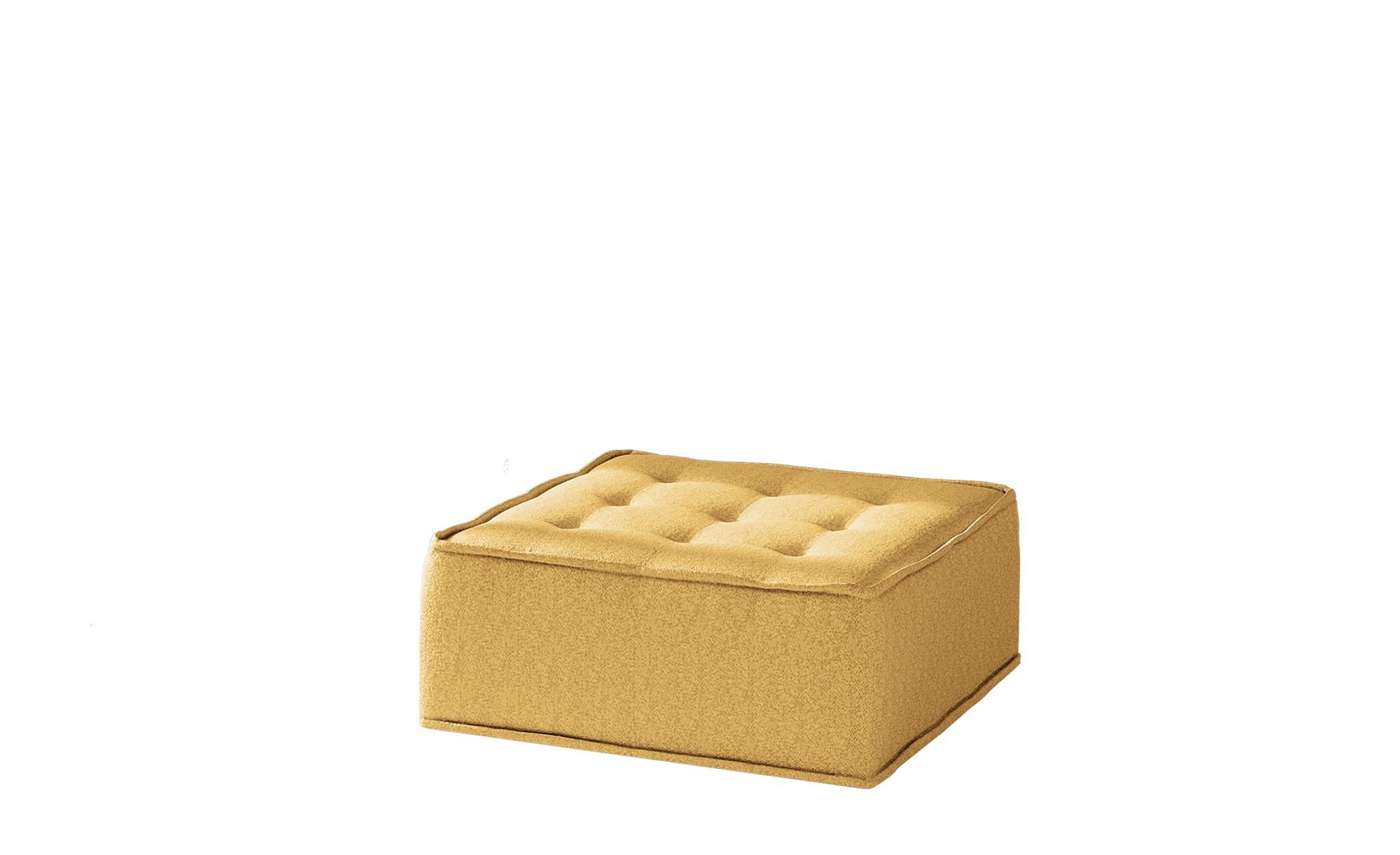POLSTERHOCKER Sande In Raven - Gelb, Holzwerkstoff/Textil (90/38/90cm) - Fun Möbel