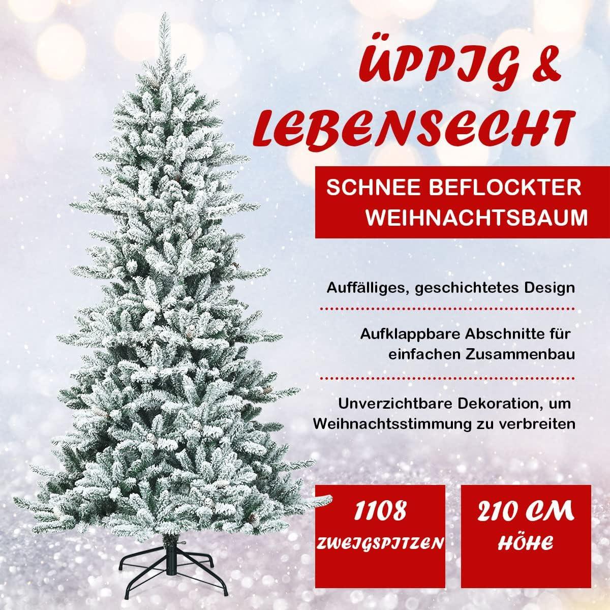 WEIHNACHTSBAUM 210CM Weiß - Weiß, Kunststoff (210cm) - COSTWAY