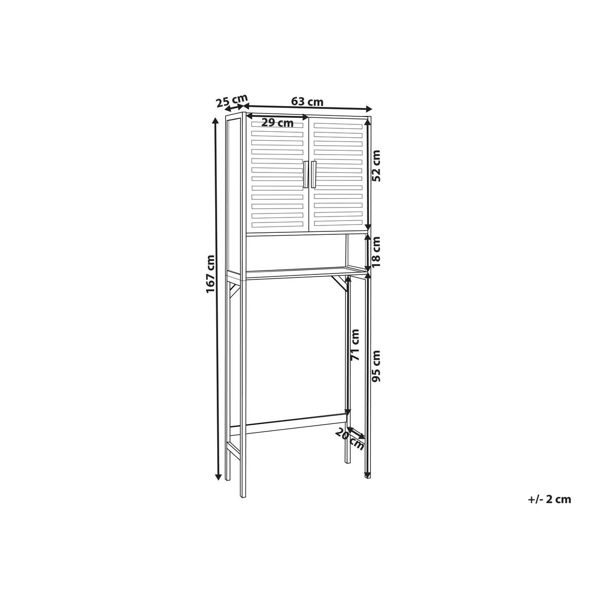 WASCHMASCHINEN-ÜBERBAUSCHRANK Bambus Hellbraun Okarche - Hellbraun, Holz (63/167/25cm) - Beliani