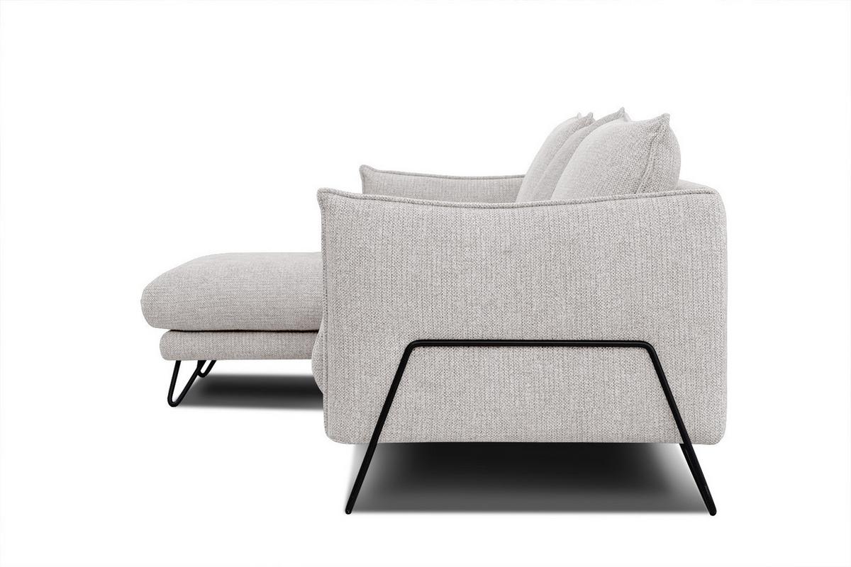 ECKSOFA HOSTEN 4-Sitzer, creme - Creme/Schwarz, Holzwerkstoff/Textil (158/269cm) - Wozimo
