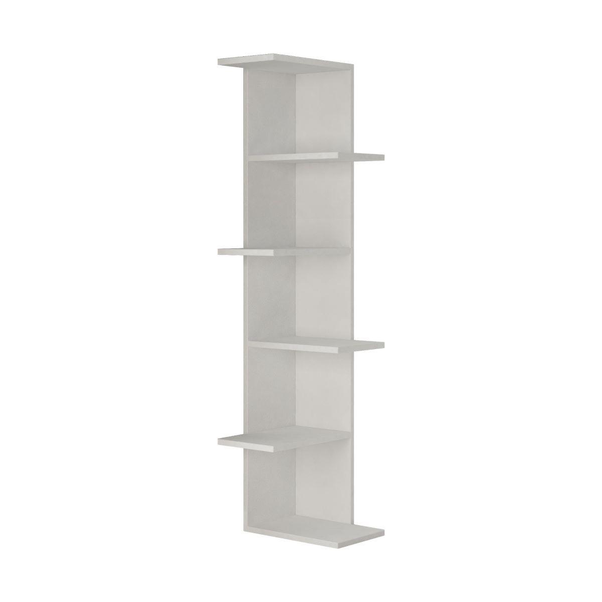ECKREGAL 6 Regale weiß H141 cm - Saso - Weiß, Holzwerkstoff (24/141/12cm) - Calicosy
