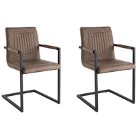 ESSZIMMERSTUHL 2er-Set Kunstleder Braun Brandol - Braun, Textil/Metall (52/87/54cm) - Beliani