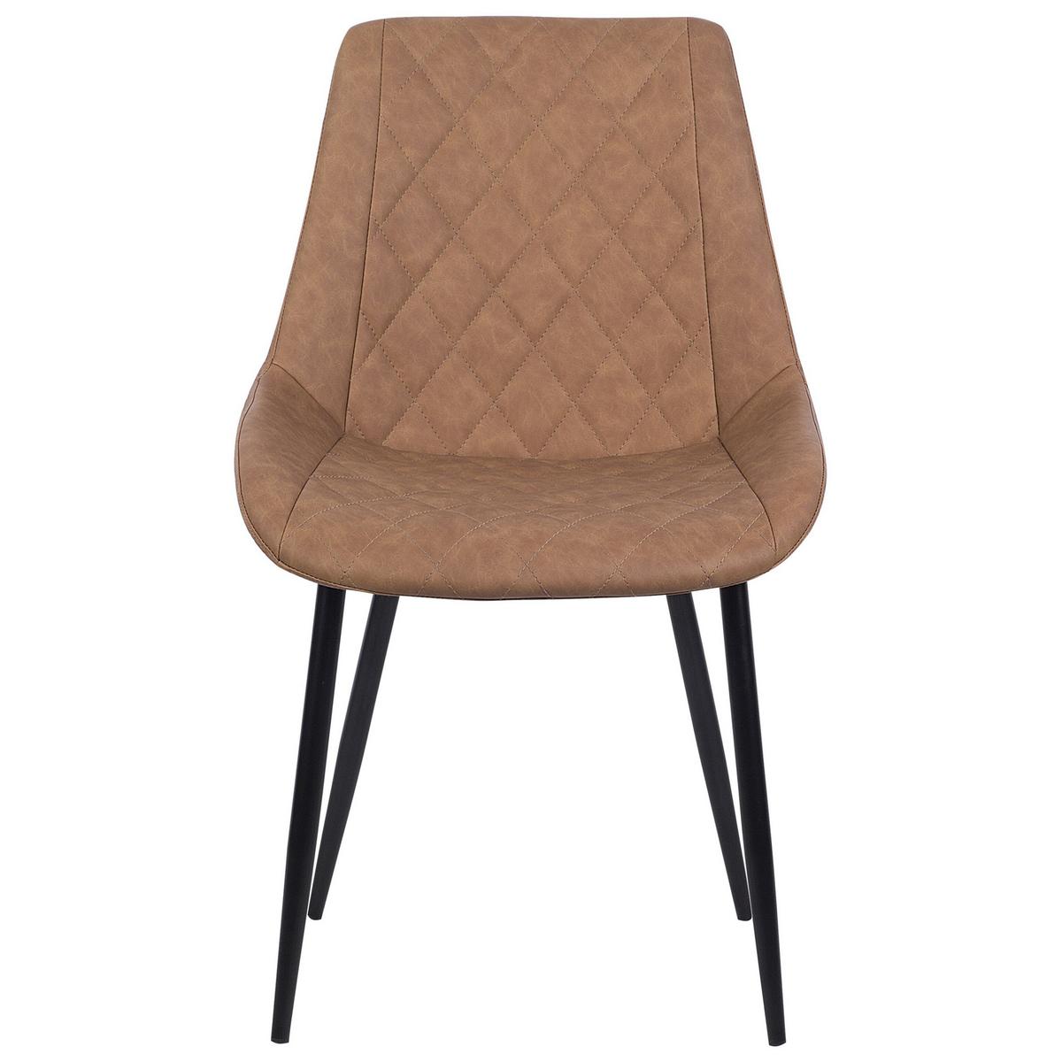 ESSZIMMERSTUHL 2er-Set Kunstleder Braun Maribel - Braun, Textil/Metall (52/85/61cm) - Beliani