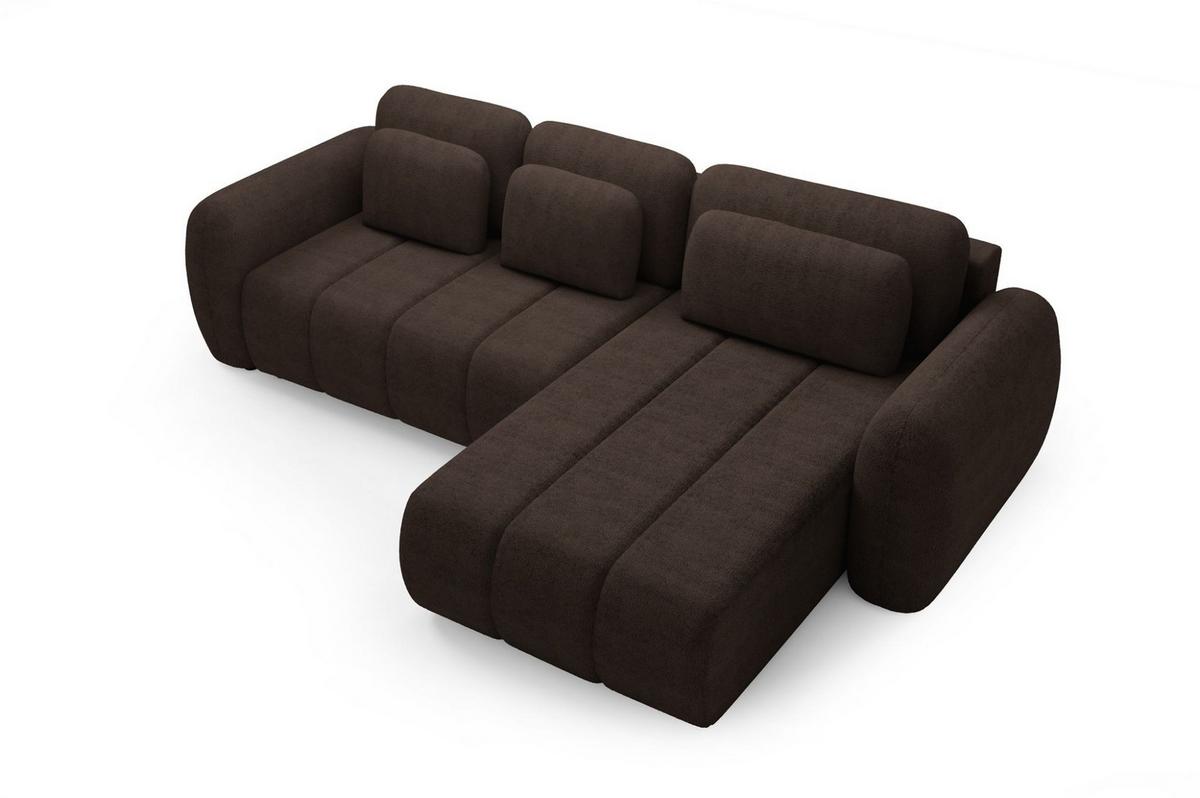 ECKSOFA Caria Mit Schlaffunktion - Braun, Holzwerkstoff/Textil (304/190cm) - Fun Möbel