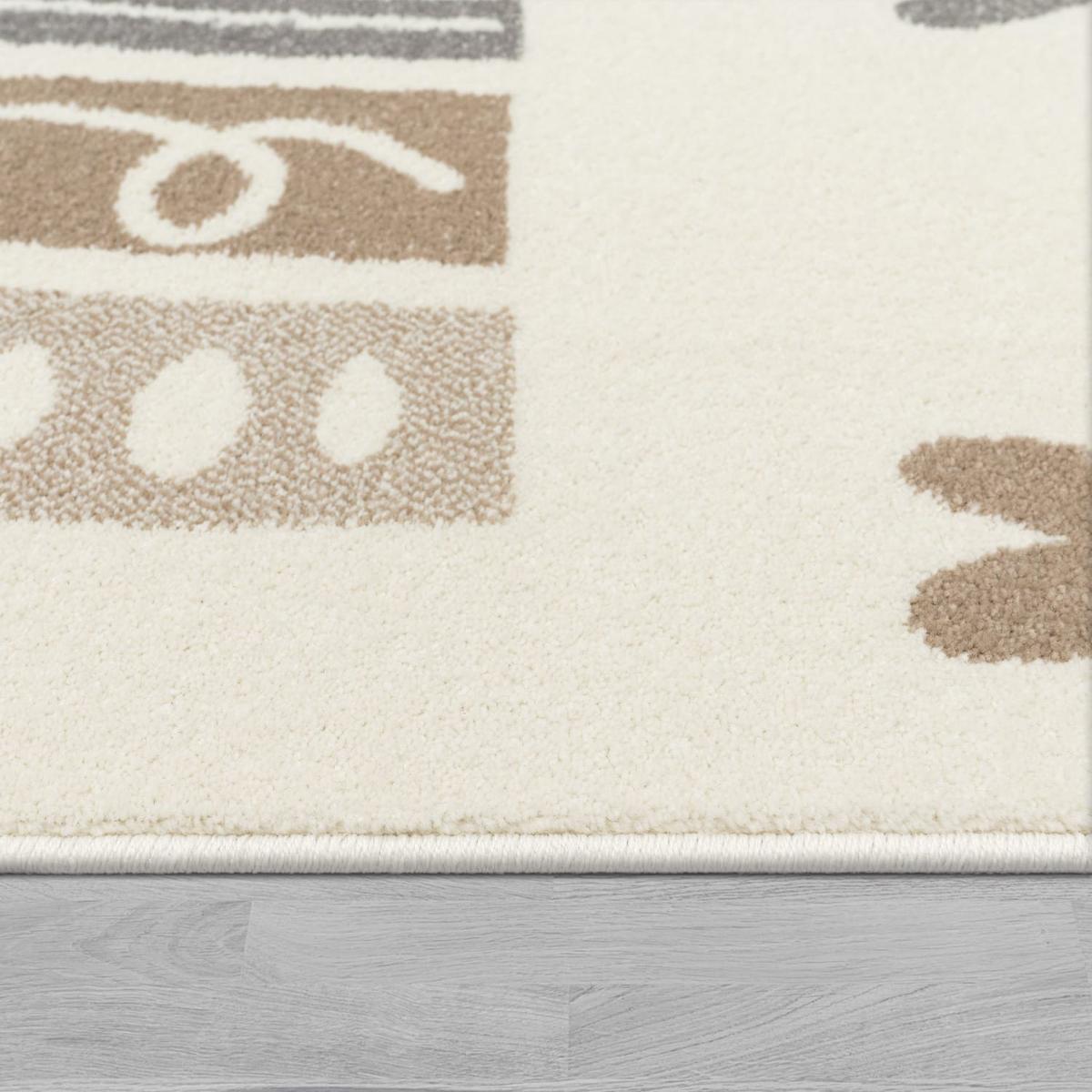 KINDERTEPPICH, mit Regenbogen-Motiv, Beige, Ø 200 cm - Beige, Textil (200/200cm) - KADIMA DESIGN